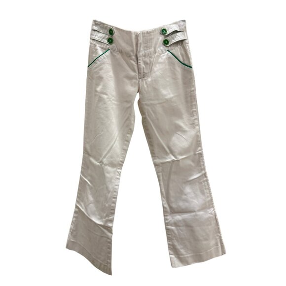 Alice + Olivia White Flare Denim Jeans